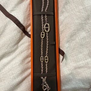 Hermes Farandole Long Necklace 120 cm Sterling Silver Chaine D’Ancre